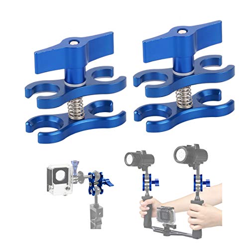 2pcs 1" Inch Standard Ball Clamp with Cut Outs Aluminium for Underwater Light