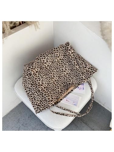 Image of MakeMeChic Women's Leopard Tote Bag Cheetah Oversize Shoulder Bag Weekender Bag