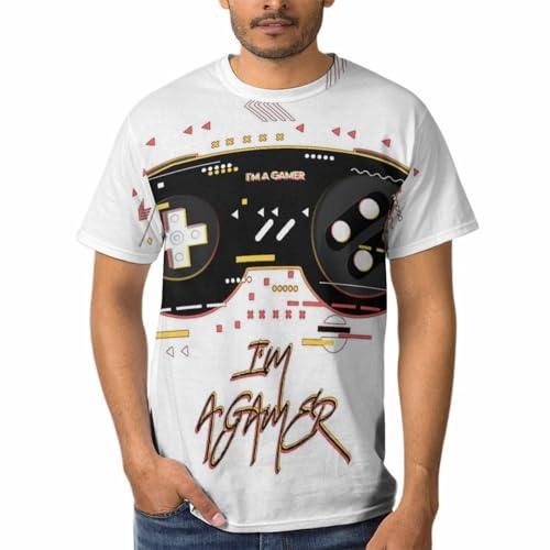 T-Shirts à Col Rond Jeu Vidéo sur Manette Vêtement Mode Homme Tee Shirt Manche Courte