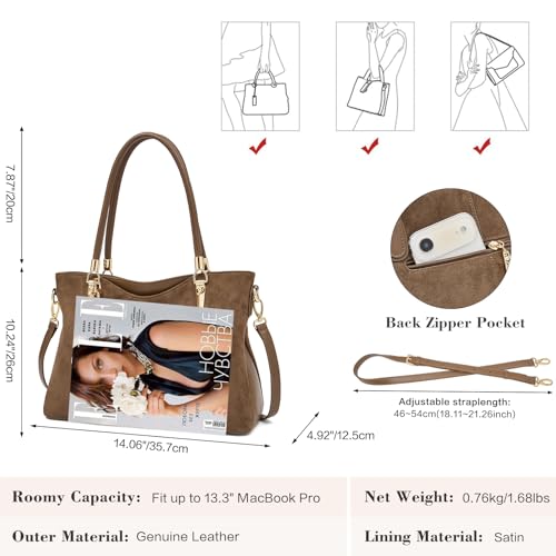 Image of FOXLOVER Soft Genuine Leather Medium Purses for Women Tote Bag Handbags with Top-handles Shoulder Satchel Purse
