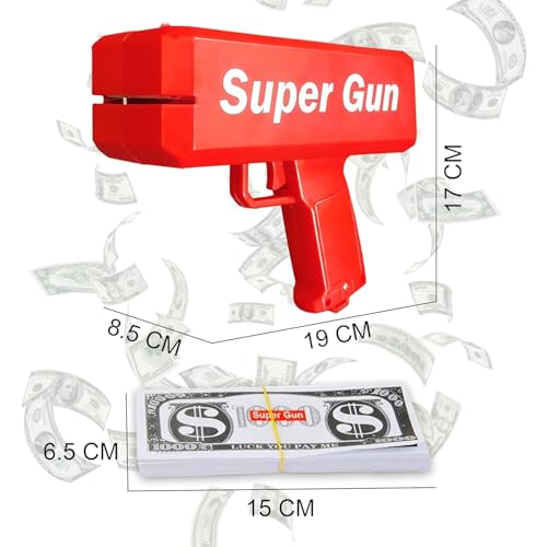 Image of Cash Cannon Money Gun Toy for Kids and Adults with Fake Dollar Bundle Party Celebration Toy for Weddings Birthdays Events Easy Trigger Manual Fun Prop