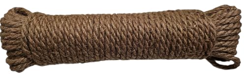 Spago Canapa Juta Naturale – Corda Grezza per Fai da Te, Arredo, Giardinaggio, Tiragraffi Gatti, Decorazioni Rustiche, Bomboniere – 4mm/6mm/8mm/10mm – 10m o 20m – Eco e Biodegradabile (20 Metri 6 mm)