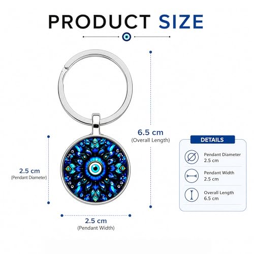 Image of Storite Evil Eye Keychain - Protective & Stylish Keyring for Men & Women - Ideal Gift for Friends & Family