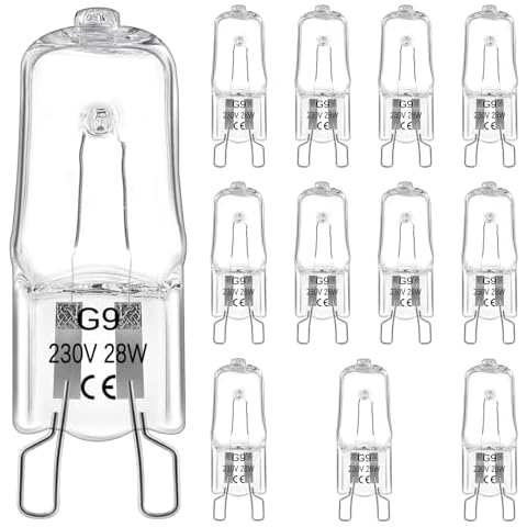 Morotty 12 Pack G9 Halogen Bulbs Dimmable Cover