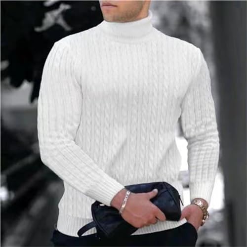 Men's Turtleneck Sweater Pullovers Casual Slim Fit Twist Patterned Knitted Sweaters2