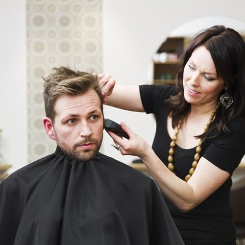 VICASKY set 3 piezas capas de barbería para adultos, con cierres a presión, colores rojo, azul y negro para uso profesional y doméstico miniatura 4