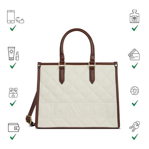 Image of Lavie Women's Quilt Jessa Box Satchel Bag | Satchel Handbag for Work | Ladies Purse | Stylish Shoulder Bag | Gift for Women