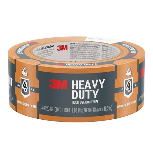 Image of 3M Multi-Use Colored Duct Tape, Brown with Strong Adhesive and Water-Resistant Backing, Multi-Surface 3M Duct Tape for Indoor and Outdoor Use, 1.88 Inches x 20 Yards, 1 Roll (3920-BR)
