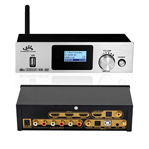5.1 decoder Separator for DTS AC3,Digital Analog Audio Video System with BT-5.0 Receiver