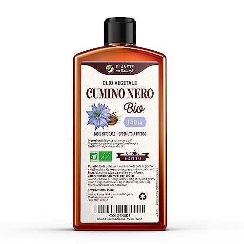 Olio di Cumino Nero Biologico 150 ml - 100% Pure, naturale e Pressato a freddo