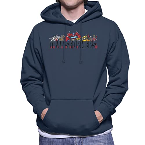 All+Every Transformers Autobots Line Up Men's Hooded Sweatshirt Navy Blue