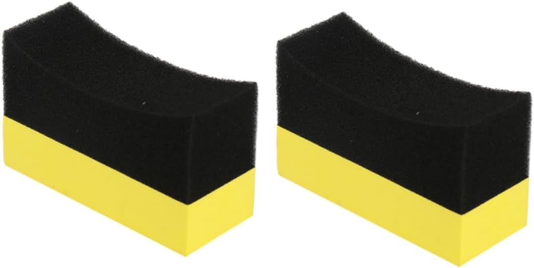 ULTECHNOVO 2pcs Car Cleaning Sponge Multifunctional Waxing Tool for Tire Shine and Interior Detailing Scratch Washing Sponges for Cars Trucks and Motorcycles