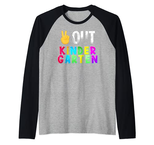 Peace Out Kindergarten Happy Last Day of School Kindergarten Camiseta Manga Raglan