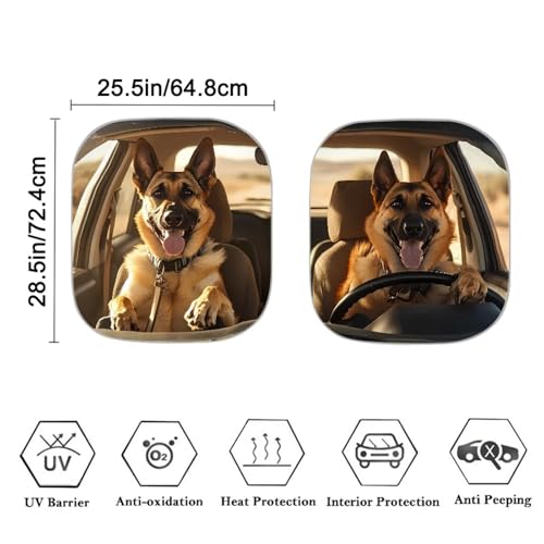 Image of Sheepdog Car Sun Shade Windshield Foldable Automotive Interior Accessories for Sun Protection Easy to Install Funny Car Decor Fit Most Truck, SUV, or Van