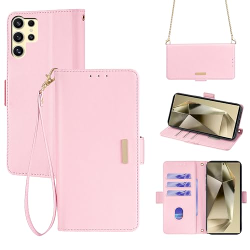 Galaxy S24 Ultra �P�[�X �M�����N�V�[s24 �E���g�� �X�}�z�P�[�X �V�����_�[ �X�g���b�v�t�� Galaxy S24ultra �P�[�X �X�^���h�@�\ �J�[�h���[ �ϏՌ� ������� ���� �̂��郁�^���o�b�N�� ONETHEFUL Samsu