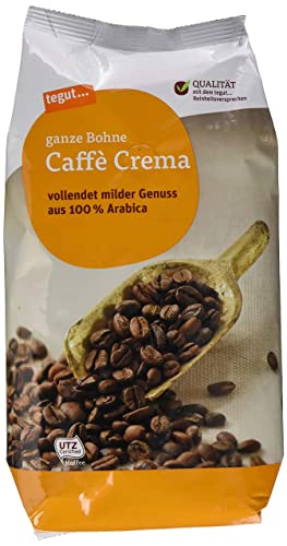 tegut... Caffé Crema ganze Bohne mild 100 % Arabica Kaffee 1 x 1 kg
