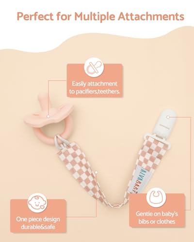 Image of ALVABABY Pacifier Clips 8 Pack Pacifier Binky Paci Holder Leashes for Baby Teethers 8DP17A