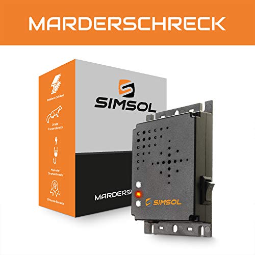 Preisvergleich Produktbild SIMSOL ® Marderschreck - Marder- und Katzenschreck - [2X] Kabelbinder - inklusive Anleitung und Blitzlicht - 12 Monate Garantie