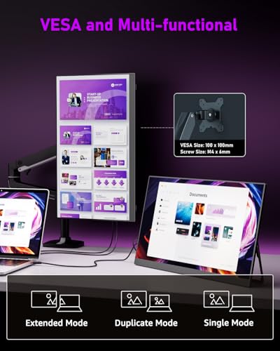 Image of Yodoit Portable Monitor for Laptop 23.8 inch 4K UHD Travel Gaming Monitor Screen IPS Display with USB Type C Port and Built-in Speakers Compatible with PC, Xbox Black