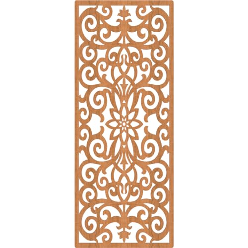 Image of 23 3 /8 inchW x 59 3 /8 inchH x 1 /4 inchT Buel Decorative Fretwork Wood Wall Panels, Cherry