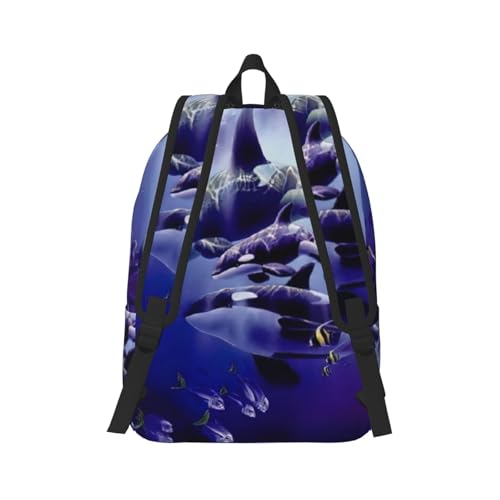 Sac à dos d'infirmière pour ordinateur portable robuste avec motif épaulard EdWal