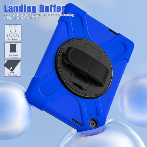 Funda Lenovo Tab S10 K10C ideal para viajes con soporte y asa de mano azul 7