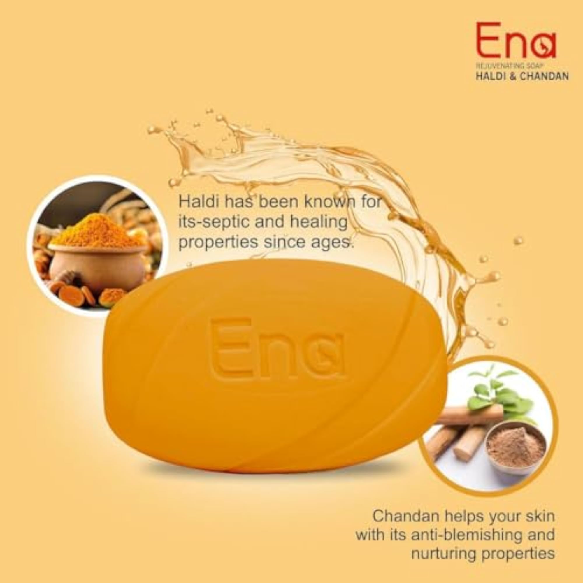 Ambe Traders Haldi And Chandan Soap Pack Of 3, Natural Ingredients