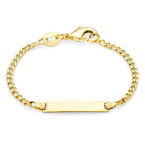 Pulsera de identificación chapada en oro grabada: el regalo ideal de 5 pulgadas para comunión