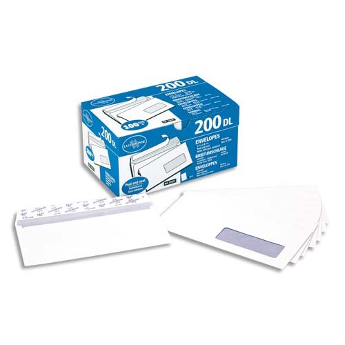 Boîte d'enveloppes auto-adhésives 110x220 mm La Couronne pour sécuriser vos courriers importants