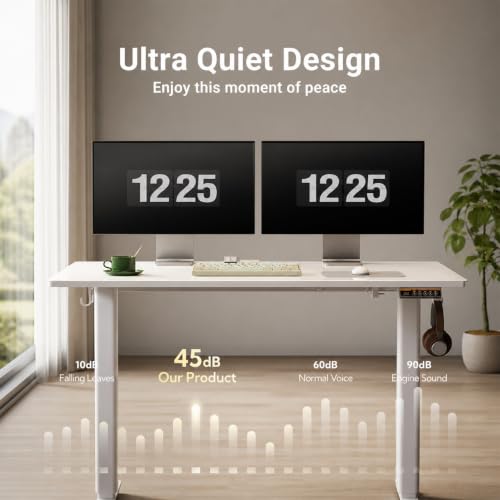 Image of Claiks Glass Standing Desk 40x24 Inch White