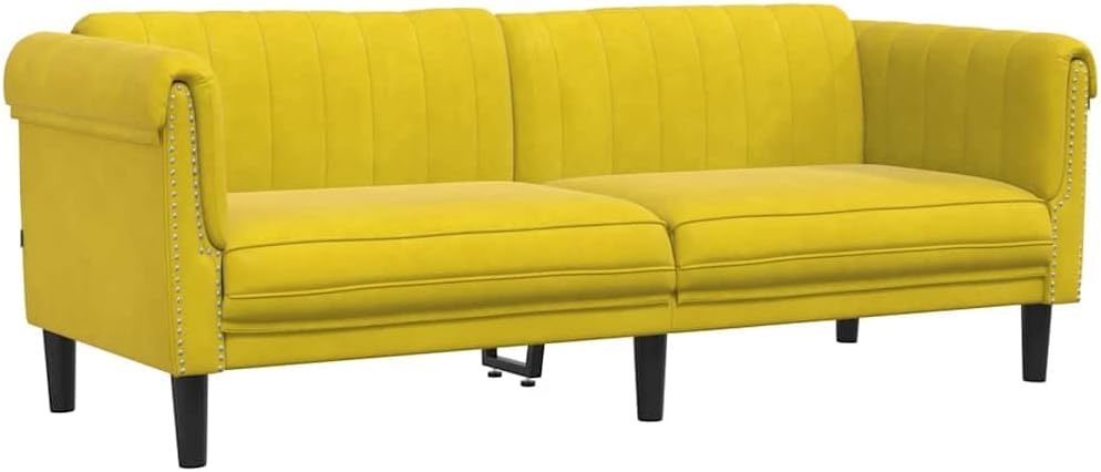 Sofá de 3 plazas Terciopelo Amarillo