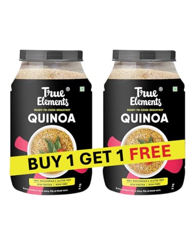 Image of True Elements Quinoa 2kg (Pack of 2) - 100% Wholegrain | Certified Gluten Free | Diet Food | Rich in Fibre | Quinoa Seeds for Weight Management