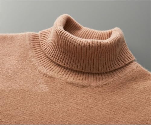 Men's Casual High Neck 100 Percent Wool Knitting Pullover Sweater4