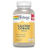 Solaray Calcium Citrate 1000mg - Chelated Calcium Supplement - Supports Bone Strength and Healthy Teeth - Easy to Digest - 60-Day Guarantee, Vegan - 68 Servings, 275 VegCaps
