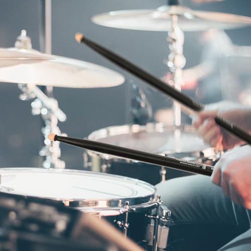 Beaupretty 2 pares de baquetas de maple con punta de madera negra, diseño antideslizante y agarre suave para batería jazz y percusión electrónica miniatura 6