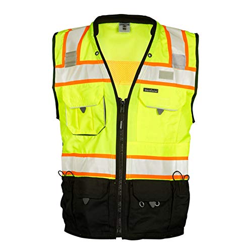 ML Kishigo Men's Class 2 High Visibility Premium Black Series Surveyors Vest