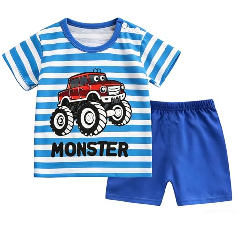 Image of Toddler Boys T-shirt and Shorts Set 4 PCs Outfit Baby Summer Clothes