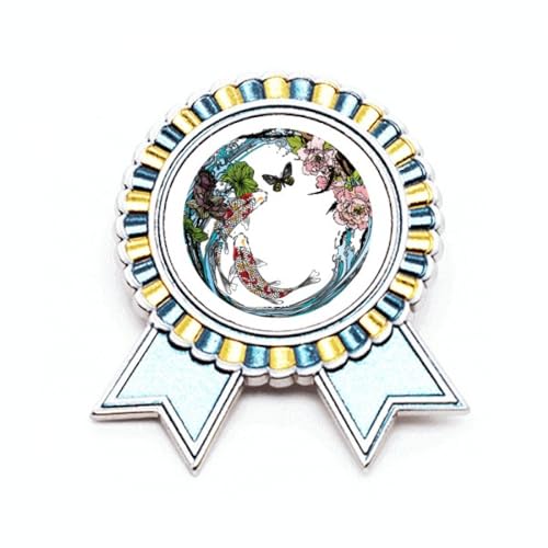 Pin's carpe pivoine lotus en métal M pour personnaliser vos tenues bohèmes