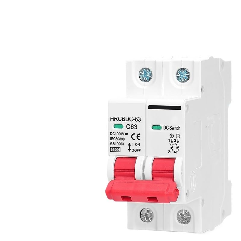 Automatyczny wyłącznik solarny 2P DC 1000 V 6A-125A Przełącznik ochrony przed przeciążeniem do instalacji fotowoltaicznej(16A)