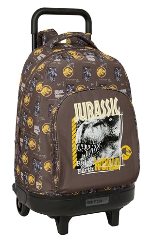 JURASSIC WORLD - Mochila Grande con Ruedas, Compacta, Extraíble, Ideal para Niños de Diferentes Edades, Cómoda y Versátil, Calidad y Resistencia, 33x22x45 cm