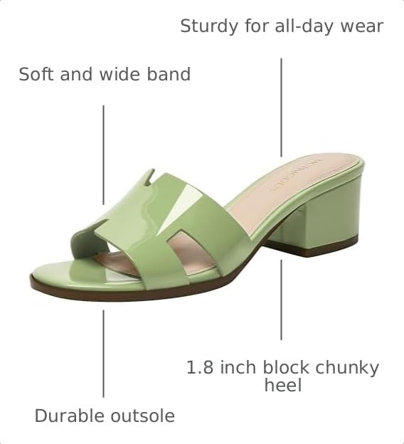 Image of Women's Chunky Open Toe Low Block Heels Kitten Dressy Heels for Women Low Heel Sandals for Women Summer Comfy Heels