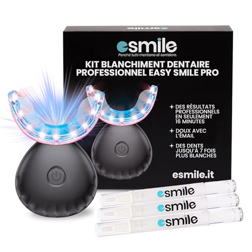 EASY SMILE - Kit de Blanchiment Dentaire Professionnel avec Lampe LED 32X - 3 Gels pour un Blanchiment Rapide et Efficace, Élimine les Taches Profondes (Kit...