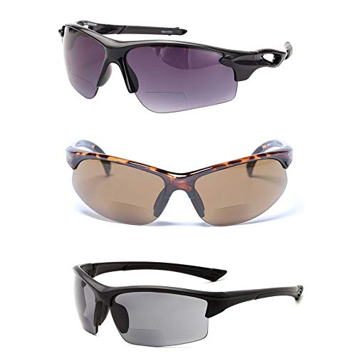 "The Allstars" - Juego de 3 pares de gafas de sol bifocales deportivas para lectura para hombres y mujeres Cover