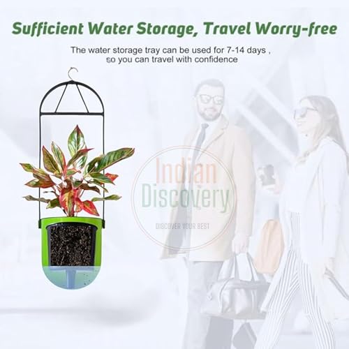 Image of Indian Discovery Self Watering Ceiling Hanging Planter|Hanging /Hooked Flower Pots for Home, Balcony, Vertical Garden Decor Flower Pots(1 PC,Ivory,Sphere)|6 Inch UV-Resistant Plastic Plant Pots