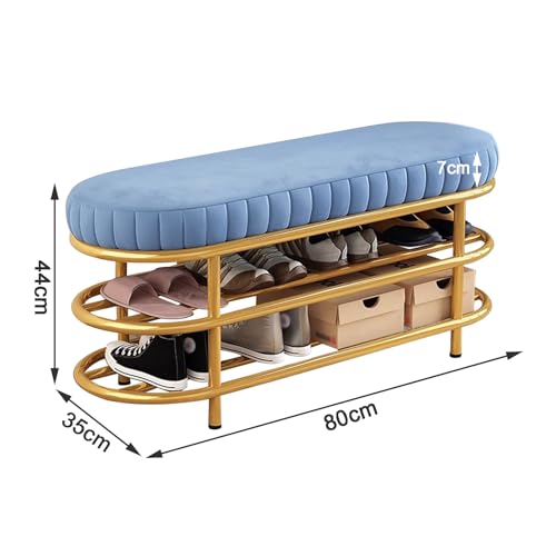 Meuble à chaussures design velours et dorure pour intérieur chic - 3