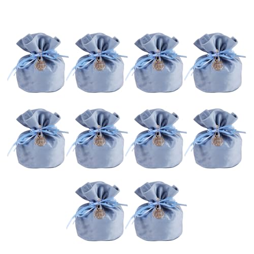 Ekoama 10 bolsas de tela aterciopelada para envolver bodas, fiestas de cumpleaños, bolsas de dulces y joyas de chocolate