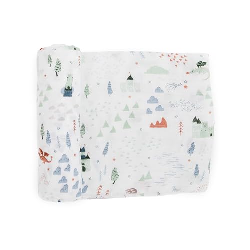 Image of Little Unicorn Deluxe Swaddle | Single | 100% Rayon Muslin from Bamboo | Super Soft | Newborns and Infants | Large 47 inch x 47 inch | Machine Washable (Dragon Days)