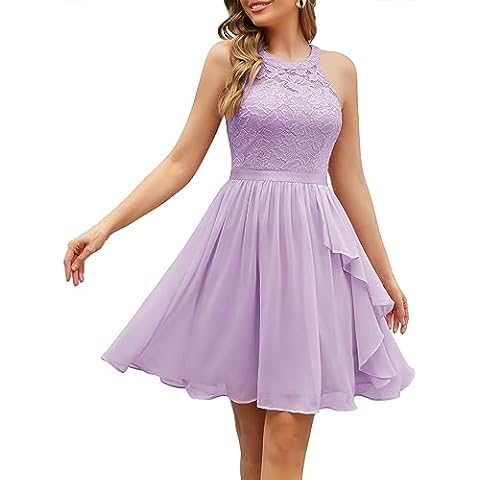 WedTrend Lavender Sheer Neckline Cocktail Dress Cover
