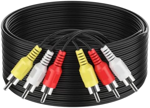 Tech-X 3 Rca To 3 Rca Av Rca Composite Video + 2Rca Stereo Audio M/M Male-Male Rca Connector Plug Jack Wire 3-Male To 3-Male Cable For Pc , Television, Dvd Player, Projector (1.5M , Yellow/White/Red)
