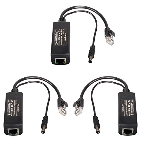 Divisor POE pasivo COOSO, 24 V a 12 V, compatible con la mayoría de dispositivos POE sin switch y todas las cámaras web, paquete de 5 unidades miniatura 1